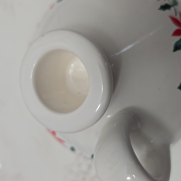 Vintage Holly Berry Porcelain Glass Hurricane Candleholder Taiwan Christmas - Picture 16 of 16